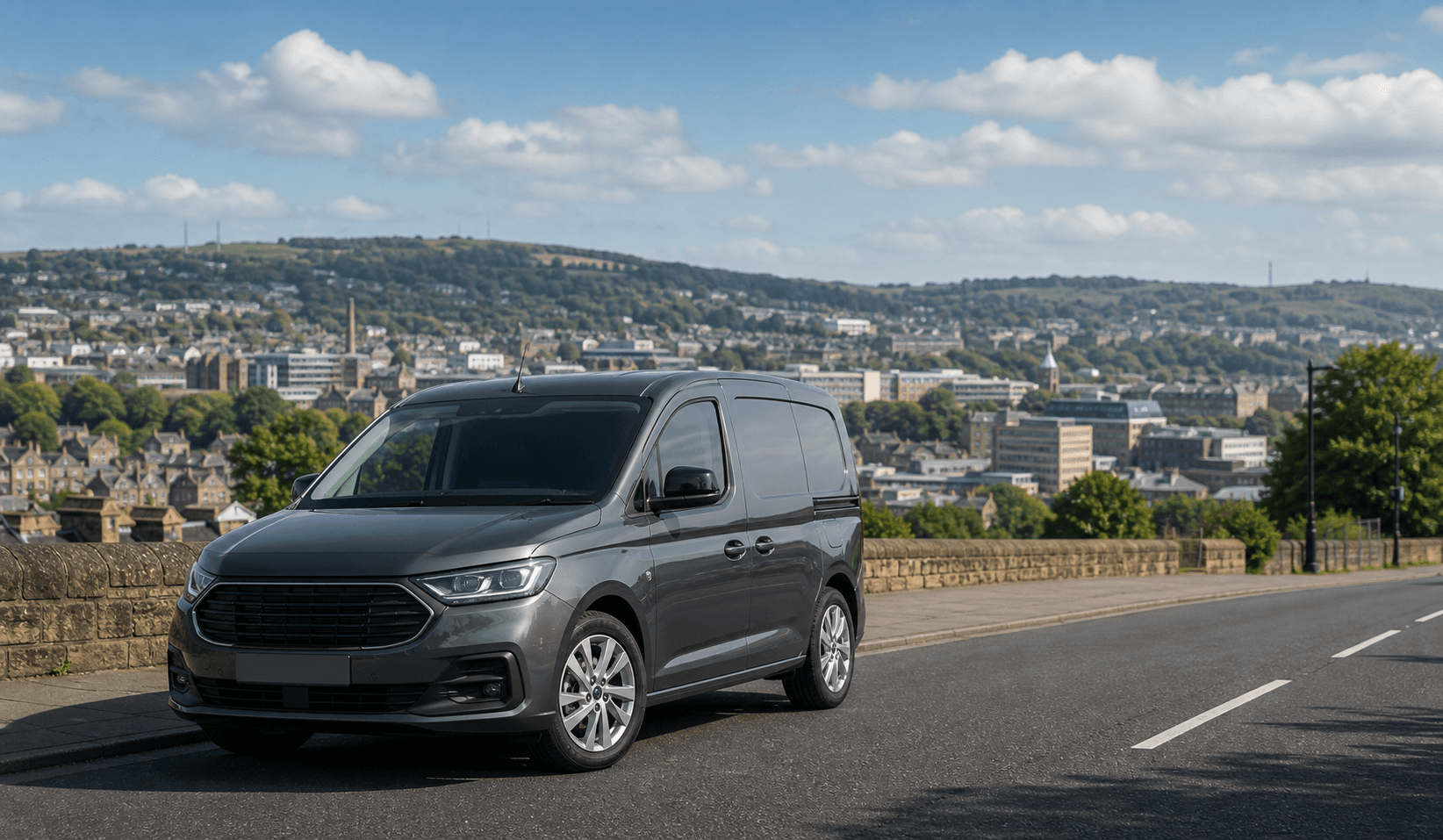 Compact hire car ready for practical travel around Leeds